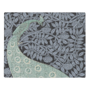 Vintage Art Nouveau Blue Peacock Print Verneuil Jigsaw Puzzle