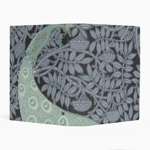 Vintage Art Nouveau Blue Peacock Print Verneuil Mini Binder