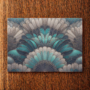 Vintage Art Nouveau Blue Silver Fans Tissue Paper