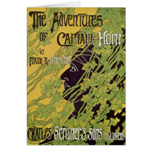 Vintage Art Nouveau Book, Captain Horn Adventures Cards