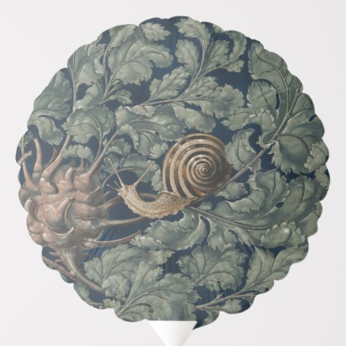 Vintage Art Nouveau Botanical Snail Antique Balloon