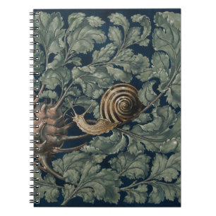 Vintage Art Nouveau Botanical Snail Antique Notebook