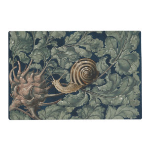 Vintage Art Nouveau Botanical Snail Antique Placemat