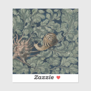 Vintage Art Nouveau Botanical Snail Antique Sticker