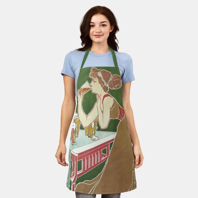 Vintage Art Nouveau Brasserie Fraikin-Courard Beer Apron (Worn)