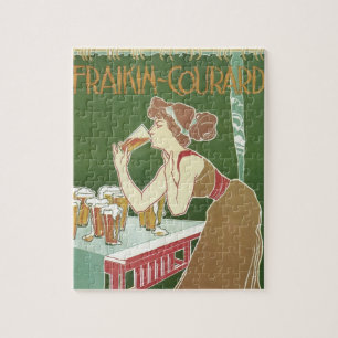 Vintage Art Nouveau Brasserie Fraikin-Courard Beer Jigsaw Puzzle