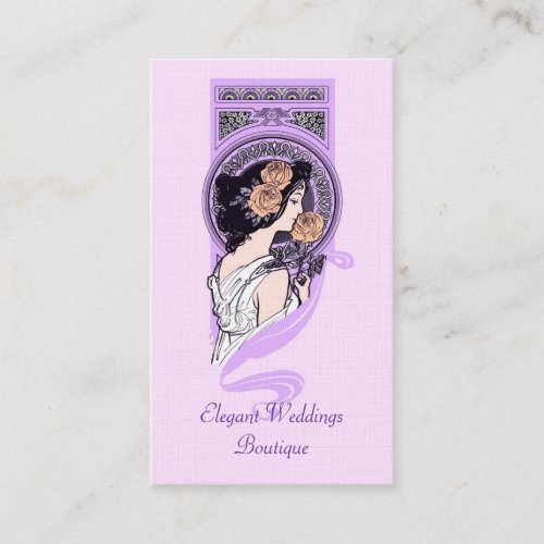 Vintage art nouveau bridal boutique business card