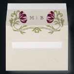 Vintage Art Nouveau Burgundy Pink Florals Wedding Envelope<br><div class="desc">Romantic design with an Art Nouveau floral frame,  in the colors of burgundy wine and blush pink with muted greens on the background of vintage paper. Elegant,  sophisticated vintage fonts complete the timeless and classy look.</div>