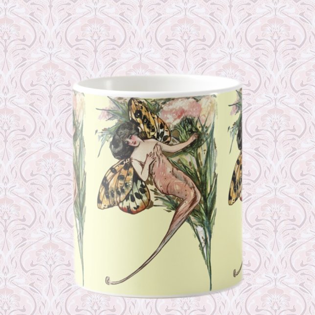 Vintage Art Nouveau Butterfly Fairy Coffee Mug (Creator Uploaded)