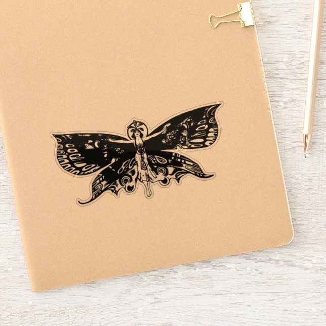 Vintage Art Nouveau Butterfly Fairy Sticker (Notebook)