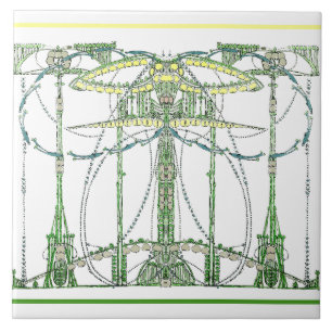 Vintage Art Nouveau by Jessie Marion King Ceramic Tile