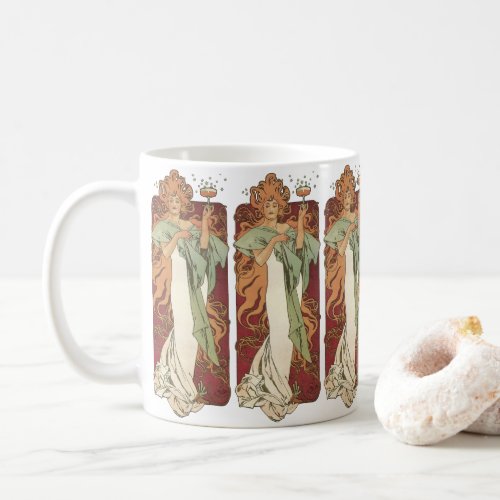 Vintage Art Nouveau by Mucha Champagne Party Coffee Mug