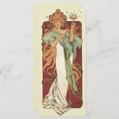 Vintage Art Nouveau by Mucha Champagne Party Invitation