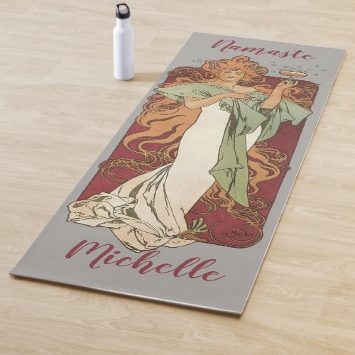 Vintage Art Nouveau by Mucha Champagne Party Yoga Mat