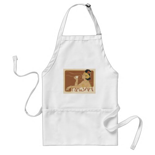 Vintage Art Nouveau Cafe Rajah Lady with Coffee Adult Apron