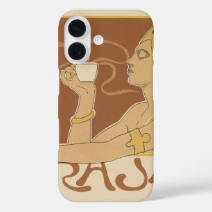 Vintage Art Nouveau Cafe Rajah, Lady with Coffee iPhone 16 Case