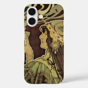 Vintage Art Nouveau Cafe Rajah, Woman with Coffee iPhone 16 Case