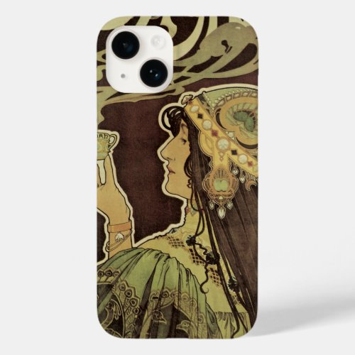 Vintage Art Nouveau Cafe Rajah Woman with Coffee Case_Mate iPhone 14 Case