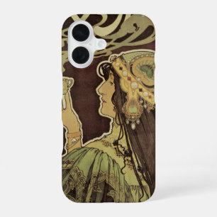 Vintage Art Nouveau Cafe Rajah, Woman with Coffee iPhone 16 Case