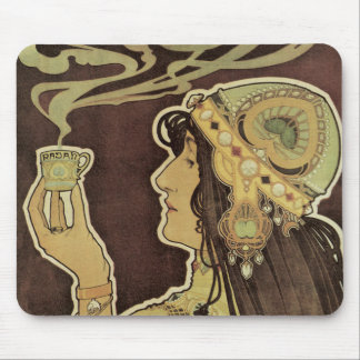 Vintage Art Nouveau Cafe Rajah, Woman with Coffee Mouse Pad