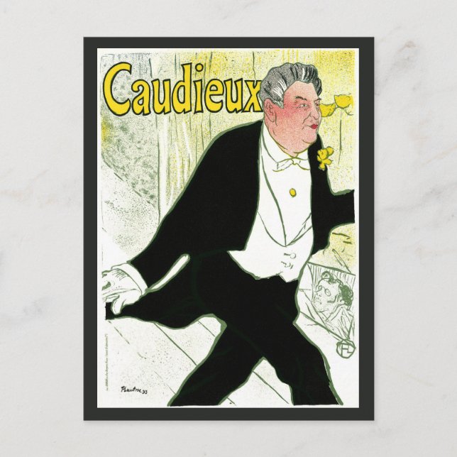 Vintage Art Nouveau, Caudieux by Toulouse Lautrec Postcard (Front)
