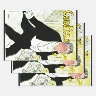 Vintage Art Nouveau, Caudieux by Toulouse Lautrec Wrapping Paper Sheets
