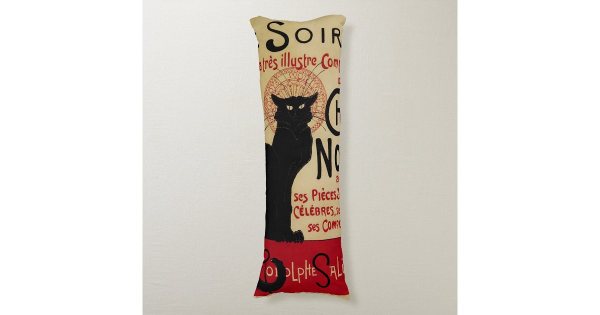 Vintage Art Nouveau, Ce Soir Chat Noir Black Cat Body Pillow