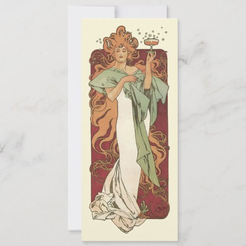 Vintage Art Nouveau, Woman Champagne Party Invites