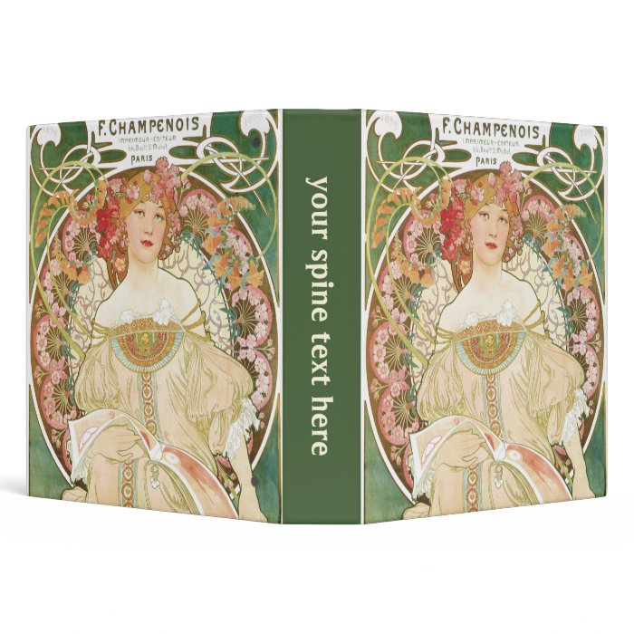 Vintage Art Nouveau; Champenois; Alphonse Mucha Vinyl Binders