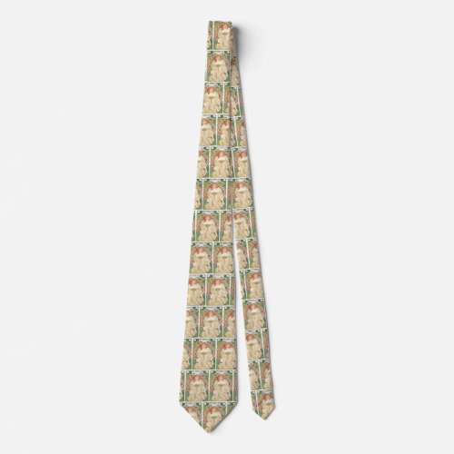 Vintage Art Nouveau Champenois by Alphonse Mucha Neck Tie