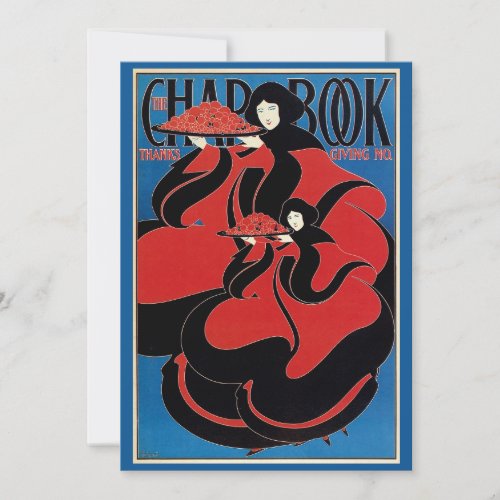 Vintage Art Nouveau Chap Book Thanksgiving Holiday Card