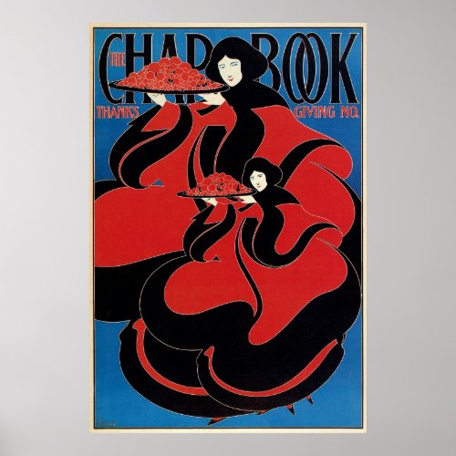 Vintage Art Nouveau Chap Book Thanksgiving Poster