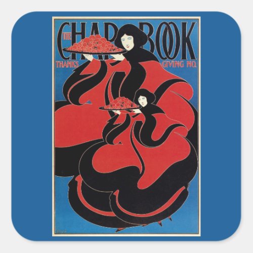 Vintage Art Nouveau Chap Book Thanksgiving Square Sticker