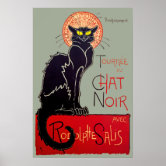 Cute Custom Color Le Chat Noir Black Cat Stickers