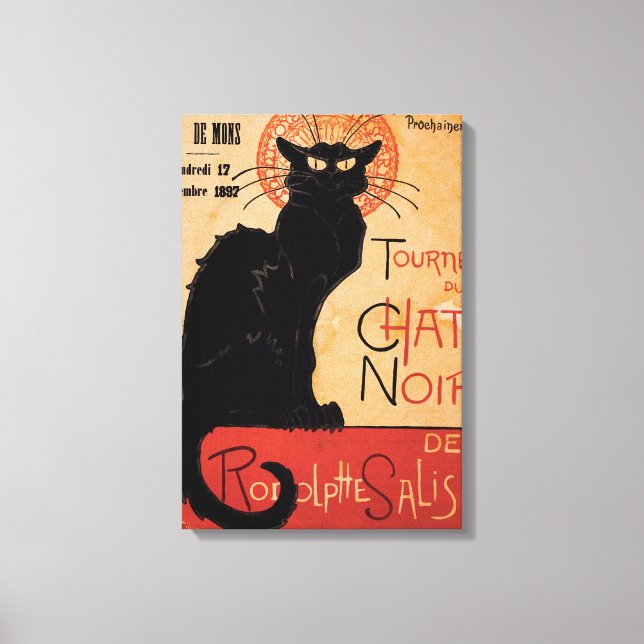 Vintage Art Nouveau Chat Noir canvas print (Front)