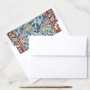 Vintage Art Nouveau Chestnut Floral Pattern Envelope Liner