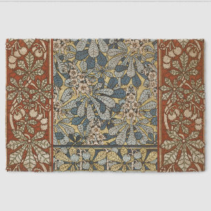 Vintage Art Nouveau Chestnut Floral Pattern Fiber Doormat