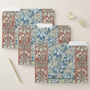 Vintage Art Nouveau Chestnut Floral Pattern File Folder