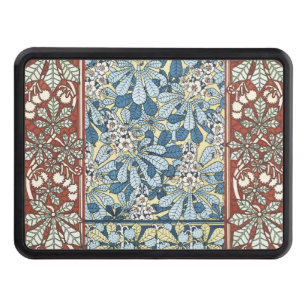 Vintage Art Nouveau Chestnut Floral Pattern Hitch Cover