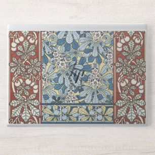 Vintage Art Nouveau Chestnut Floral Pattern HP Laptop Skin