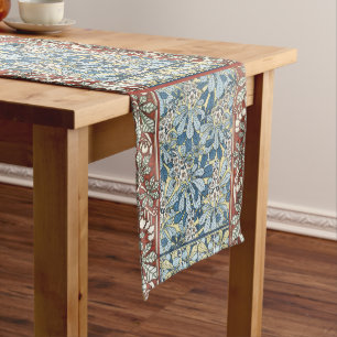 Vintage Art Nouveau Chestnut Floral Pattern Long Table Runner