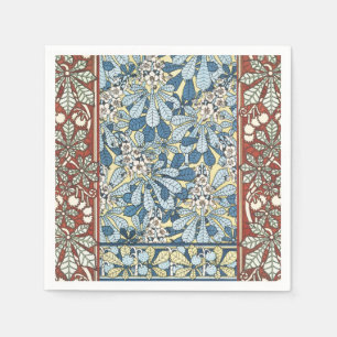 Vintage Art Nouveau Chestnut Floral Pattern Napkins