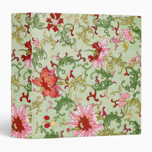 Vintage Art Nouveau Chinese Floral Chinoiserie 3 Ring Binder