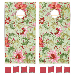 Vintage Art Nouveau Chinese Floral Chinoiserie Cornhole Set