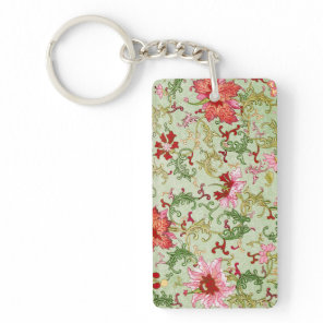 Vintage Art Nouveau Chinese Floral Chinoiserie Keychain