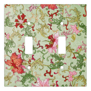 Vintage Art Nouveau Chinese Floral Chinoiserie Light Switch Cover
