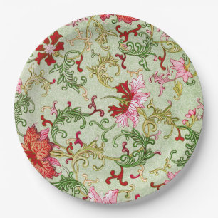 Vintage Art Nouveau Chinese Floral Chinoiserie Paper Plates