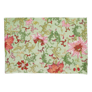 Vintage Art Nouveau Chinese Floral Chinoiserie Pillow Case