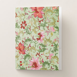 Vintage Art Nouveau Chinese Floral Chinoiserie Pocket Folder