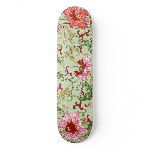 Vintage Art Nouveau Chinese Floral Chinoiserie Skateboard